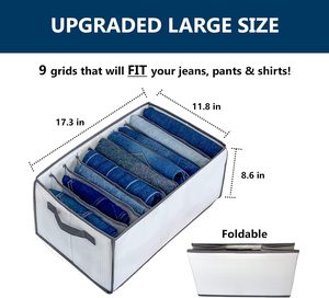 Foldable Waterproof Wardrobe <b>Clothes</b> Organizer Closet Storage Drawer with Space Saving Containers for Jeans and Pants - Product Image 3