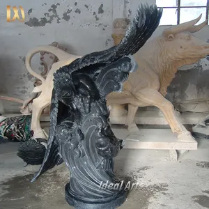 Sculpture d'aigle en pierre décorative d'animal de jardin de personnalisation d'usine