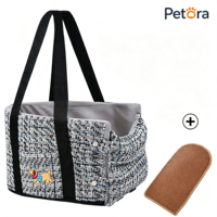 Petora - Sac de transport pour animaux de compagnie personnalisé avec logo, résistant aux rayures, lavable, matelassé, petit modèle pour chien et chat, portable, pour le camping, lit pour animaux de compagnie