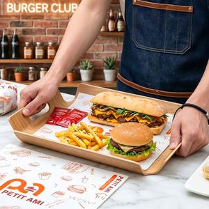 Customized Printed Logo Greaseproof Waterproof Food Grade Fast Food Aluminum Foil <b>Wrapping</b> <b>Paper</b> Eco-Friendly <b>Recycled</b> Snack - Product Image 6
