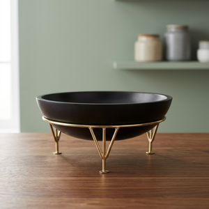 Frutero de Madera con Base de Metal, Diseño Zen Asiático, para Frutos Secos, Ideal para Cumpleaños, Aniversarios, Bautizos - Decoración Moderna para el Hogar - Product Image 1