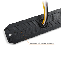 Kit Lampu Strobo Grille untuk Truk/Mobil 12-LED Pemasangan Permukaan Ultra Tipis Lampu Peringatan Bahaya Darurat Putih & Amber