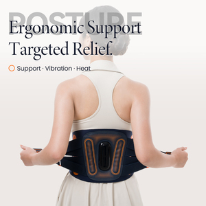 Portable Cordless Back Lumbar Massager belt Red light therapy <b>heating</b> relieve fatigue pain Back and waist body massage belt - Product Image 3