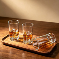 Verre à shot de vin vide personnalisé 3oz 100ml avec fond montagne en relief, gobelet de dégustation transparent