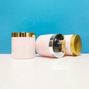 100ml 200ml 250ml 300ml Hot Sale <b>Empty</b> Large Round Body Cream PET Container Pink Plastic <b>Jar</b> Cosmetic with Pink Screw Lid - Product Image 5