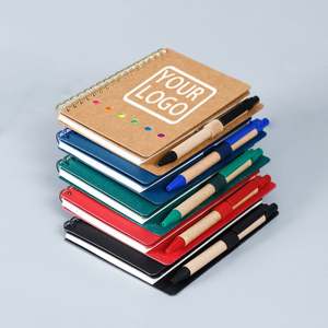 Cuaderno de Papel Personalizado, Mini Libreta Pequeña, Espiral, Ecológica, Notas Adhesivas, Bloc de Notas Kraft con Bolígrafo y Notas Adhesivas - Product Image 1