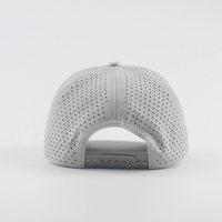 Casquette de golf 5 panneaux en Oxford Dobby 100 % polyester, avec patch en caoutchouc personnalisé, logo brodé, fermeture snapback réglable, respirante, vente en gros