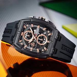 Montre de Luxe Sportive pour Homme 8488 de Marque Prestigieuse, Quartz, Acier Inoxydable, Étanche, Chronographe, Lumineuse, Calendrier, Décontractée et Professionnelle - Product Image 4