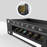 Panel Patch Jaringan Terlindung Long-lasting0 DingLiang 12/24/48Port Rj45 Cat6 Zinc Alloy untuk Gedung Perkantoran