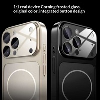 Compatible avec les coques de téléphone en verre Corning magnétique gaufré givré pour modèles 11-17