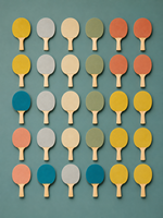 Raquette de tennis de table en bois de peuplier avec caoutchouc coloré, personnalisable comme cadeau pour différentes marques