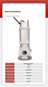 Bomba Centrífuga Sumergible de Acero Inoxidable de Alta Resistencia para Aguas Residuales y Lodos, Sin Obstrucciones, Precio al por Mayor - Product Image 3