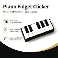 FUSEJOY Nouveau produit transfrontalier Jouet de bureau en PLA imprimé en 3D Clavier de piano Clicker Petit ornement Jouet anti-stress - À partir de 7 ans Unisexe