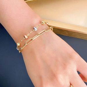 Xinfly Vintage 18K Gold Flashing Three-Color Cat's Eye Bracelet Au750 <b>Light</b> Gold for Women for Gifts Parties Weddings - Product Image 5