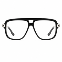 Monture de lunettes unisexe tendance en acétate à double pont, style aviateur, avec branches métalliques, pour verres correcteurs