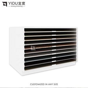 공장 가격 금속 석재 샘플 플레이트 푸시 풀 디스플레이 서랍 포함 타일 디스플레이 랙 세라믹 디스플레이 선반 - Product Image 1