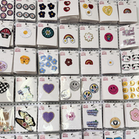 Patch brodé thermocollant DIY, motifs variés : dessin animé, fleur, cœur, animal, sourire, œil, lettre, pour la décoration de jeans, vestes et sacs à dos