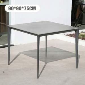 2025 nuevo juego de mesa y silla de comedor al aire libre Patio balcón tela de ratán con marco de aluminio para hoteles - Product Image 5