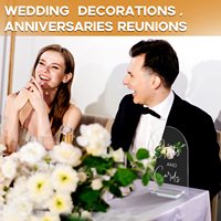 Ensemble de 4 pièces de logo de banquet de mariage en acrylique 5X7 pouces Signalisation arquée Tableau d'affichage personnalisé Numéros de table et cartes de place