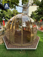 Moderna Carpa Domo de Policarbonato Transparente Tipo Iglú para Jardín Exterior con Vista Panorámica 360° para Resort, Villa y Comedor