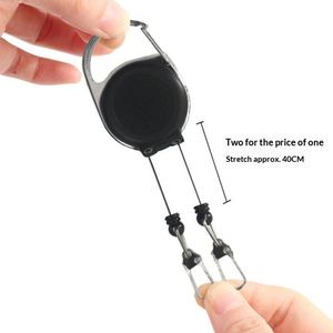 Autumn Rain Factory En gros Clip rétractable pour badge avec cordon noir en ABS, fermeture éclair à double tirette, pour carte d'identité et carte de travail - Product Image 1