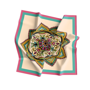 Écharpe en soie pour femme adulte, respirante, imprimée numériquement, réversible, carrée, motif tendance, style européen et américain, toutes saisons - Product Image 1