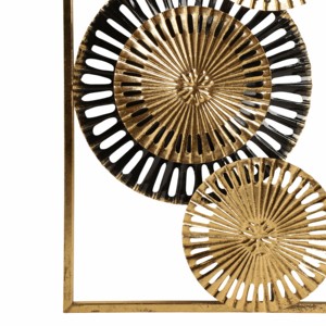 Pannelli murali in metallo traforato, oro e nero, decorazioni artistiche per soggiorno, camera da letto, bagno, elementi decorativi da appendere. - Product Image 4
