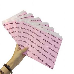 Wholesale Custom logo Restaurant Doughnuts, Cookies, French Fries, Bread in pink Food-grade Oil Wax Kraft Paper <b>Bags</b> - Product Image 6