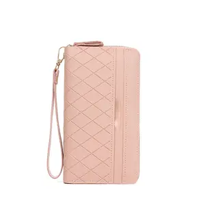 2024 new style Long pattern wallet simple Card case Double zipper Change purse for women