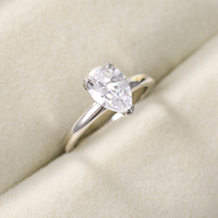 OAHLAN 2CT 925 Argent Sterling Bague de fiançailles pour femme Coupe poire Zircone cubique CZ Bague de promesse de mariage Bijoux de mode Taille 3-11