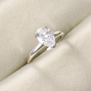 خواتم خطوبة نسائية من الفضة الإسترلينية عيار 925 من OAHLAN بوزن 2 قيراط، بقطع كمثري من الزركونيا المكعبة، خواتم زفاف ووعد، مجوهرات أنيقة، مقاسات من 3 إلى 11 - Product Image 2