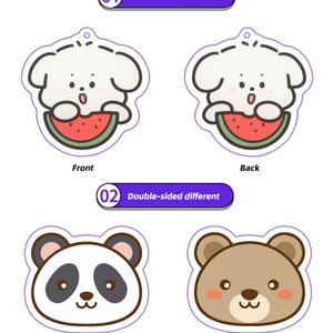 Custom Printed Acrylic Key Chain Charms Cartoon Acrylic Keyring Transparent Clear Acrylic Keychain Wholesale - Product Image 3