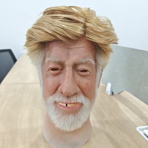 Masque en silicone simulé avec barbe de cheveux <span class=keywords><strong>pour</strong></span> Cosplay <span class=keywords><strong>Halloween</strong></span> Movie Makeup Full Head Mask - Product Image 6