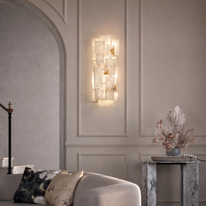 Customizable Stacked Onyx Stone <b>Wall</b> Lamp Vertical Decor <b>Wall</b> <b>Sconce</b> For Showroom - Product Image 1