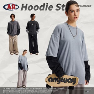 Chemise à manches longues à ourlet irrégulier, motif gaufré, impression à la cire, lavage à l'eau, style ancien, 325g, col <span class=keywords><strong>Henry</strong></span>, vente en gros ODM/OEM, personnalisable - Product Image 3