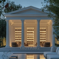 QUYANG décoration de jardin extérieure pierre naturelle pilier envie grande colonne romaine en marbre blanc rond avec Base