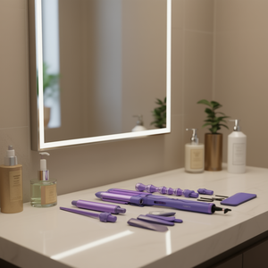 Ferro Arricciacapelli Faden 1.5 Pollici con Cilindri in Ceramica Intercambiabili, Display LED, 3 Livelli di Temperatura, Styler Elettrico per Capelli - Product Image 2