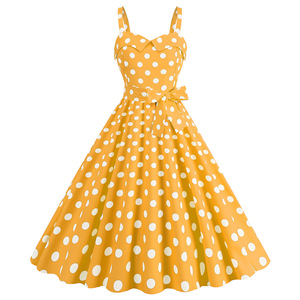 <span class=keywords><strong>Robe</strong></span> midi élégante pour femme, rose à pois, coupe trapèze, nouvelle collection été, style <span class=keywords><strong>Hepburn</strong></span> vintage, col halter, rockabilly, rétro, <span class=keywords><strong>robe</strong></span> de soirée - Product Image 3