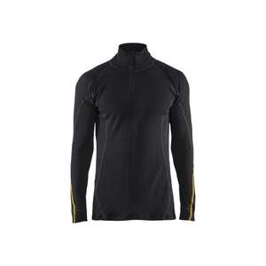 BLAKLADER - 479610759900M Sous-vêtement ignifuge haut demi-zip 68% laine mérinos Noir VÊTEMENTS DE TRAVAIL RÉSISTANTS AUX FLAMMES - Product Image 1
