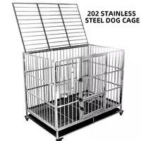 Plateau de cage à chien pliable en acier inoxydable 202/304 personnalisé en métal robuste pour petits chiens de taille moyenne boîte de style simple à motif solide