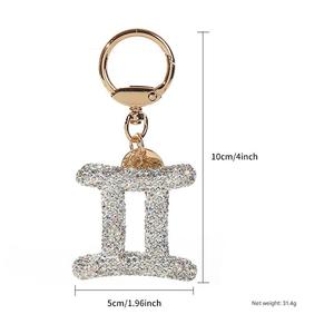 Porte-clés Zodiaque en Strass, Breloque de Sac Scintillante 12 Constellations pour Femme, Cadeau pour Amoureuse de l'Astrologie - Product Image 6