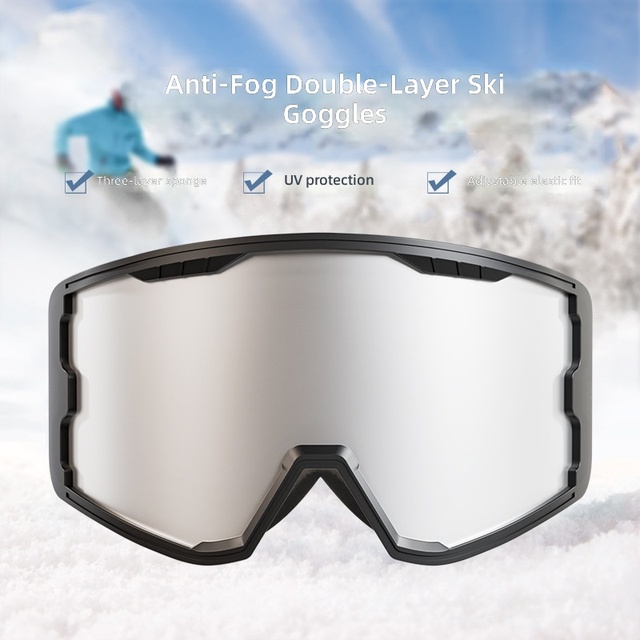 Anti Fog Ski Goggles Double Layer OTG Triple Layer Sponge Comfort Fit UV Protection Snowboard Goggles Adult Outdoor