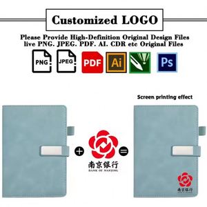 Wholesale <b>Custom</b> Logo Printed Leather Cover A5 <b>Diary</b> Promo Business Gift Travel Notebook With Pen Holder - Product Image 2