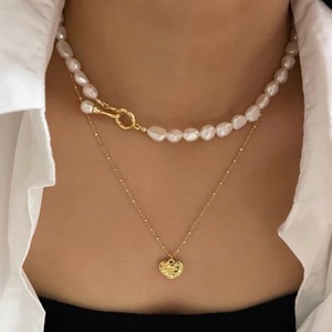 Collier en perles de style baroque rétro français, forme naturelle avec boucle tendance, chaîne de clavicule, design personnalisé - Product Image 5