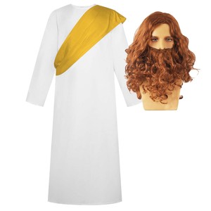 Costume de cosplay de Jésus pour <span class=keywords><strong>homme</strong></span>, jeu de rôle romain <span class=keywords><strong>grec</strong></span> pour adultes, avec perruque TRAD-009 - Product Image 4