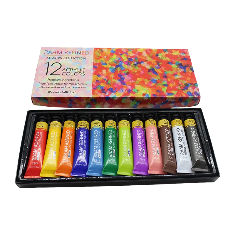 DIY Hand-painted non-toxic 12 colors 22 ml acrylic paint set art acrylic paint for oil painting