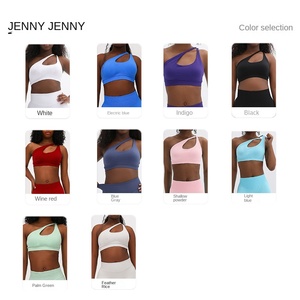 Jenny ชุดชั้นในโยคะไร้รอยต่อสำหรับเล่นกีฬาที่ไม่ได้มาตรฐานชุดชั้นในไหล่เอียงสำหรับพิลาทิสขนาดพลัสไซส์น้ำหนักเบา - Product Image 3