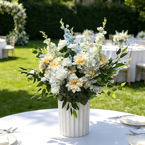 Boule de <span class=keywords><strong>fleurs</strong></span> blanche et verte tendance LUYI, style <span class=keywords><strong>jardin</strong></span>, 20-30 cm, centre de table artificiel pour décoration de mariage - Product Image 5