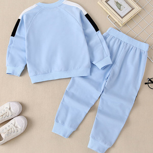 Ensemble de loisirs tendance pour garçons : Sweat-shirt à manches longues color block et pantalon de jogging - Product Image 3