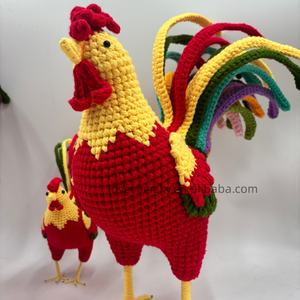 Poulet en crochet fait main, amigurumi en <span class=keywords><strong>peluche</strong></span>, jouet en coton tricoté, décoration intérieure, cadeau pour enfants et vente en gros - Product Image 3